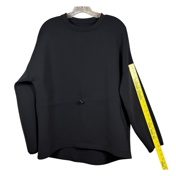 SWEATY BETTY Grace Toggle Waist Crewneck Sweatshirt, Black, Size Medium - Picture 9 of 10